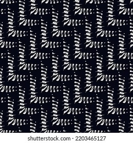 Geometrical ornament. Seamless hatches pattern. Abstract backdrop. Lines wallpaper. Strokes background. Ethnic motif. Mosaic ornate. Digital paper. Textile print. Dashes design. Vector art