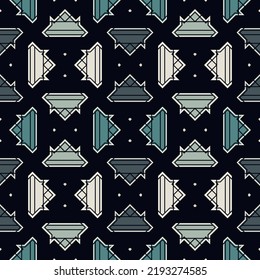 Geometrical ornament. Seamless pattern. Abstract backdrop. Figures wallpaper. Geometric background. Ethnic motif. Mosaic ornate. Digital paper. Textile print. Web design. Vector art.