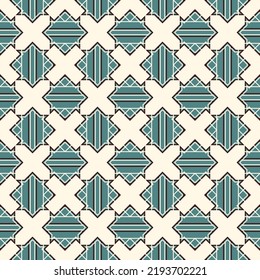 Geometrical ornament. Seamless pattern. Abstract backdrop. Figures wallpaper. Geometric background. Ethnic motif. Mosaic ornate. Digital paper. Textile print. Web design. Vector work.