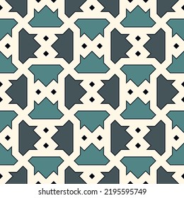 Geometrical ornament. Seamless pattern. Abstract backdrop. Figures wallpaper. Geometric background. Ethnic motif. Mosaic ornate. Digital paper. Textile print. Web design. Vector work.