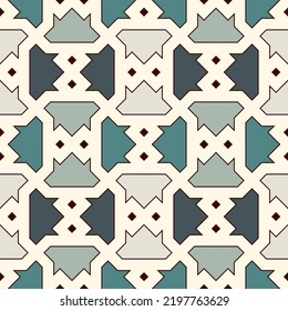 Geometrical ornament. Seamless pattern. Abstract backdrop. Figures wallpaper. Geometric background. Ethnic motif. Mosaic ornate. Digital paper. Textile print. Web design. Vector work.