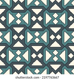 Geometrical ornament. Seamless pattern. Abstract backdrop. Figures wallpaper. Geometric background. Ethnic motif. Mosaic ornate. Digital paper. Textile print. Web design. Vector art