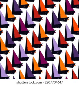 Ornamento geométrico. Patrón sin foco. Fondo abstracto. Fondo de pantalla de Triangles. Fondo geométrico. Motivo étnico. El mosaico adornado. Papel digital. Impresión textil. Diseño web. Obra de arte de vectores