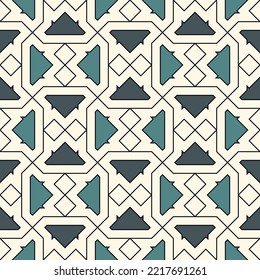 Ornamento geométrico. Patrón sin foco. Fondo abstracto. Papel mural de figuras. Fondo geométrico. Motivo étnico. El mosaico adornado. Papel digital. Impresión textil. Diseño web.