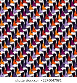 Geometrical ornament. Seamless pattern. Abstract backdrop. Triangles wallpaper. Geometric background. Ethnic motif. Mosaic ornate. Digital paper. Textile print. Web design. Vector artwork.