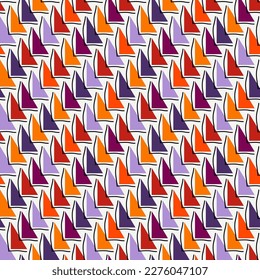 Ornamento geométrico. Patrón sin foco. Fondo abstracto. Fondo de pantalla de Triangles. Fondo geométrico. Motivo étnico. El mosaico adornado. Papel digital. Impresión textil. Diseño web. Obra de arte de vectores