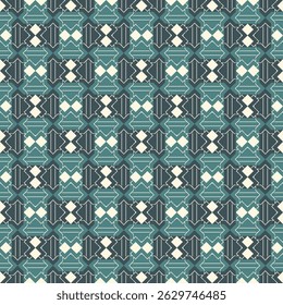 Geometrical ornament. Seamless pattern. Abstract backdrop. Figures wallpaper. Geometric background. Ethnic motif. Mosaic ornate. Digital paper. Textile print. Web design.