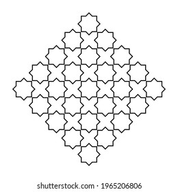 Geometrical Ornamental Motif Pattern. Decoration for Interior, Exterior, Carpet, Textile, Garment, Cloth, Silk, Tile, Plastic, Paper, Wrapping, Wallpaper, Pillow, Sofa, Background, Ect. Vector 