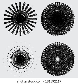 Geometrical ornaments. Vector illustration.
