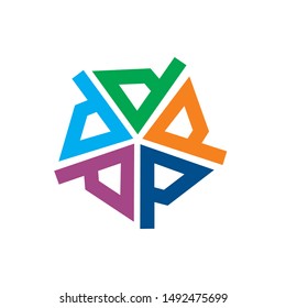 Geometrical P Logo, Abstract Initial Logo