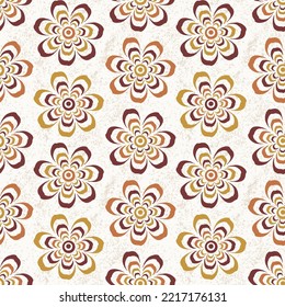 GEOMETRICAL PATTERN ALLOVER DESIGN autumn BACKGROUND FOR FABRIC seamless pattern of abstract flowers.abstract background.floral design.abstract flower in brown and blue tones.vector