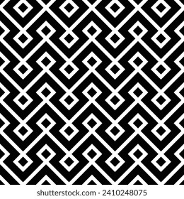 Geometrical pattern background.Seamless geometric ornament.Abstract monochrome zigzag and rhombus pattern vector