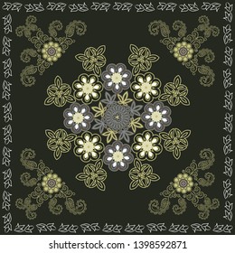 Geometrical pattern, Bandana design (Vector)