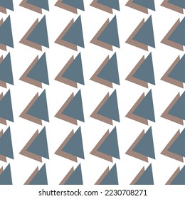Geometrical Pattern In Blue And Brown Colors. Triangles On White Background Vector Illustration