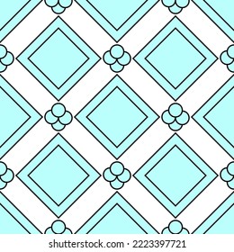 Geometrical pattern of blue squares and small bubbles for wallpapers, wrapping, printing 