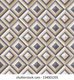 Geometrical pattern in dark gray&golden colors, seamless vector background.