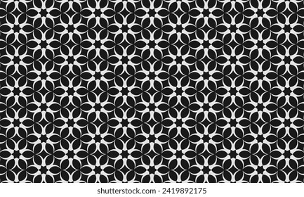 Diseño de patrones geométricos en fondo negro y blanco abstracto para cualquier necesidad de textura de telas.