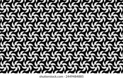 Geometrical pattern design in abstract black and white flowers background for any fabrics texture needs.