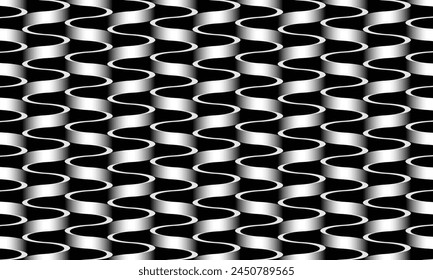 Diseño de patrones geométricos en fondo serpenteante abstracto blanco y negro para cualquier textura de telas necesidades.