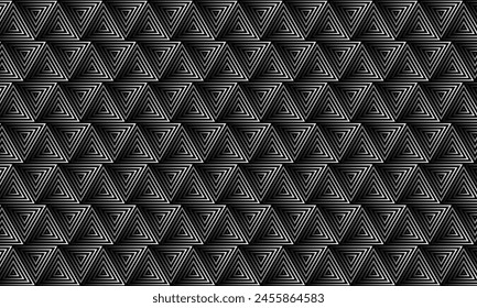 Geometrical pattern design in abstract black and white triangles background for any fabrics texture needs.