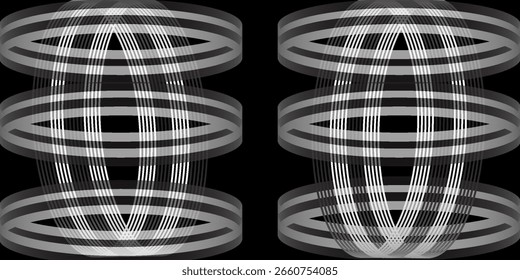 Geometrical pattern design in abstract black and white meandering background for any fabrics texture needs.