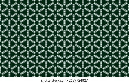 Geometrical pattern design. Abstract fabric texture in black and faded green background.