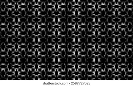 Geometrical pattern design. Abstract fabric texture in black and white background.
