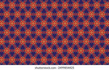 Geometrical pattern design. Abstract fabrics texture. Hexagonal motif in colorful background.