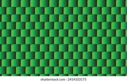 Geometrical pattern design in abstract gradient green tiles background.