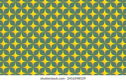 Geometrical pattern design in abstract green and yellow background for any fabrics texture needs.