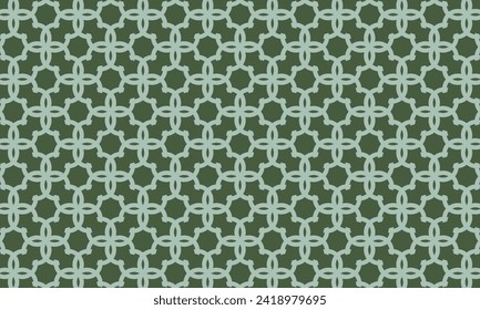 Geometrical pattern design in abstract green leaf background for any fabrics textile needs.