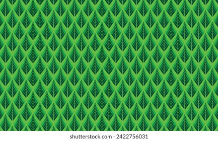 Geometrical pattern design in abstract green leaves background for any fabrics texture needs.
