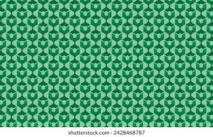 Diseño de patrones geométricos en fondo poligonal verde abstracto.