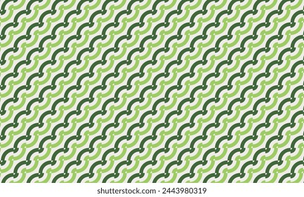 Geometrical pattern design in abstract green waves background for any fabrics texture needs.