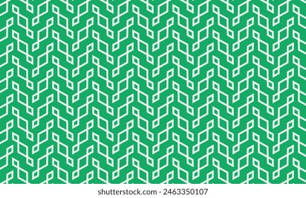 Geometrical pattern design in abstract green diamonds background for any fabrics texture needs.