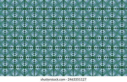 Geometrical pattern design in abstract green plaid background for any fabrics texture needs.