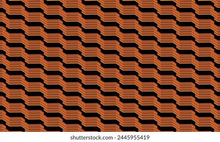 Geometrical pattern design in abstract orange and black background for any fabrics texture needs.
