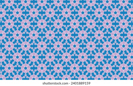 Geometrical pattern design in abstract pink and blue background.