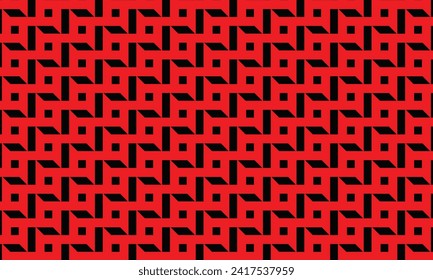 Diseño de patrones geométricos en fondo rojo abstracto para cualquier necesidad de textura de telas.