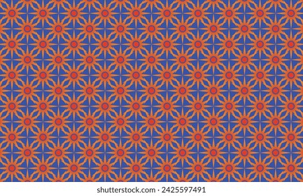 Geometrical pattern design in abstract sun flowers background.