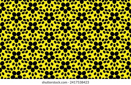 Geometrical pattern design in abstract yellow and black background for any fabrics texture needs.