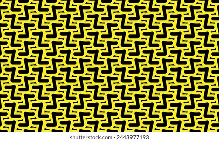Diseño de patrón geométrico en fondo amarillo y negro abstracto para cualquier textura de telas necesidades.