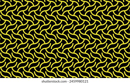 Geometrical pattern design in abstract yellow lines and black background for any fabrics texture needs.