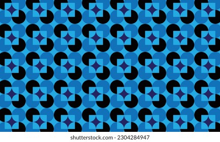 Diseño de patrones geométricos en fondo negro y azul.