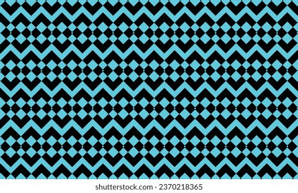 Diseño de patrones geométricos en fondo negro y azul.
