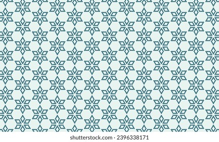 Geometrical pattern design in blue lines floral background.