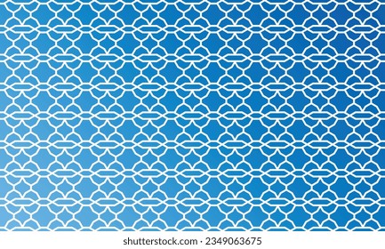 Geometrical pattern design in blue and white line background.