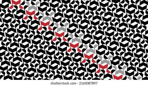 Geometrical pattern design by VerseOne that suitable for fabric, carpet, or wallpaper.