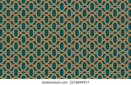 Geometrical pattern design in dark green background that good for carpet, rugs, textile texture or any fabrics.