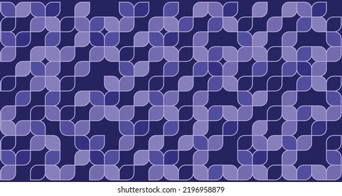 Geometrical Pattern Design For Fabrics, Textiles, Or Carpets. Looks Like Leafs In Purple Gradient Color Or Luminosity Effect.